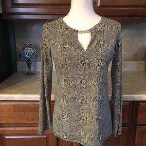 Michael Kors leopard print long sleeve blouse